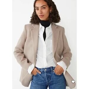 & Other Stories Beige Neutral Basic Dressy Oversized Wool Blend Blazer Size 2